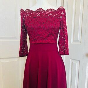 MISSMAY Women's Formal burgundy dress in medium